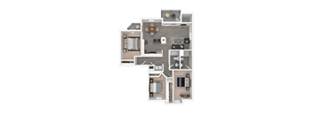 a796 floor plan  1 bedroom with 2 baths  119