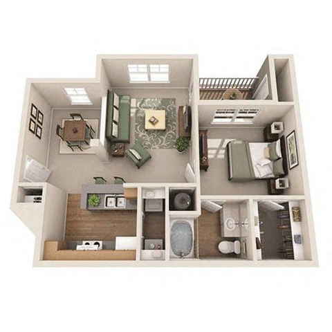a 3d drawing of a floor plan with a bedroom