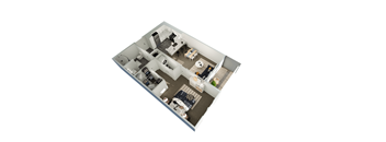 a floor plan of a house with a bedroom and a living room