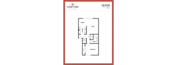 a floor plan of the arcadia 1 bed 1 bath