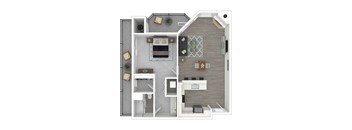 a1 floor plan  1 bedroom with 1 bath  129