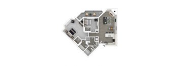a floor plan of 263 sq ft of a 2 bedroom floor plan