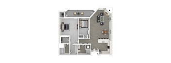 a floor plan of a 1 bedroom with a bathroom and a living room
