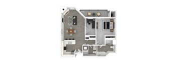 1 Bed, 1.5 Bath + Den B