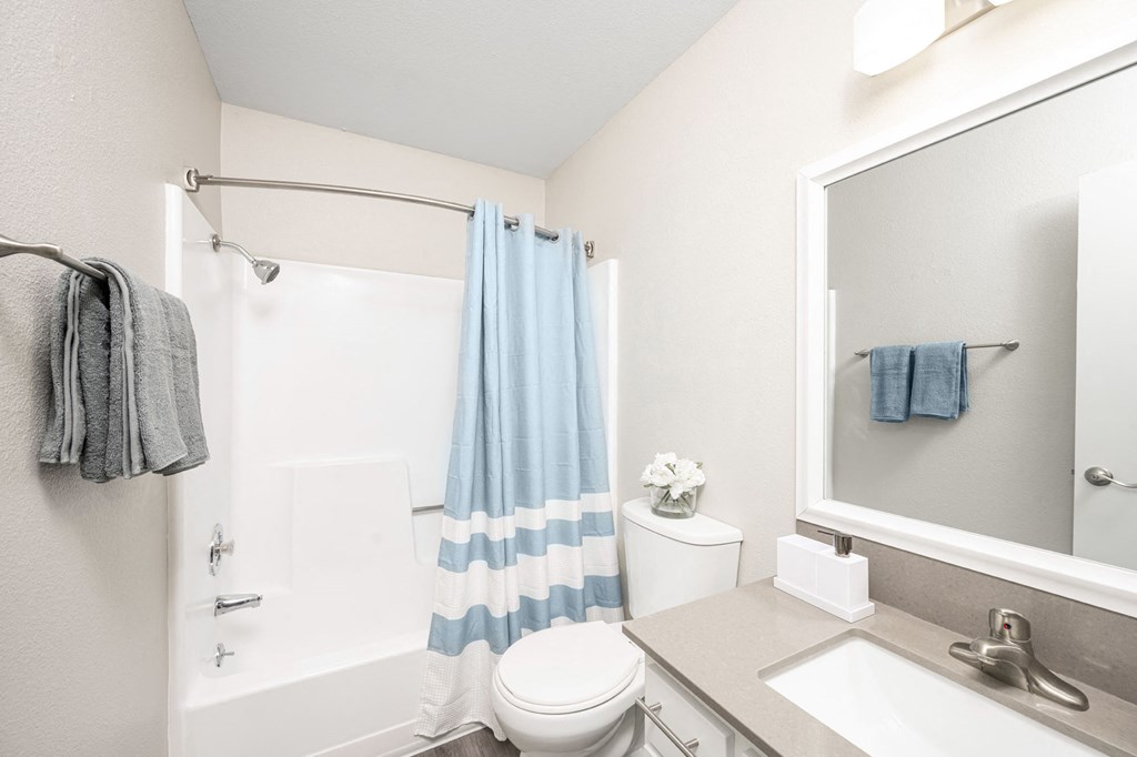 a bathroom with a shower toilet and sink