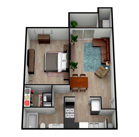 a 3d drawing of the upper floor of a house