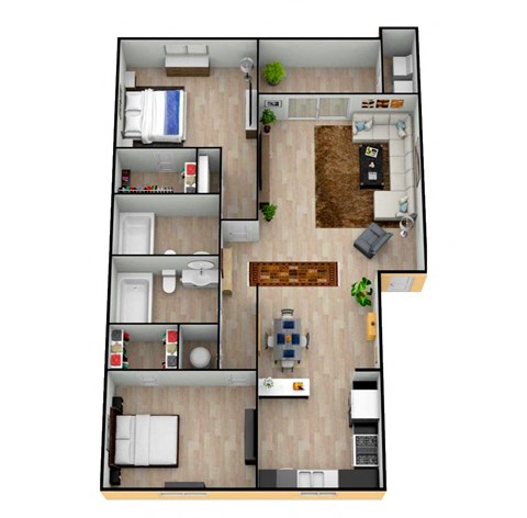 a floor plan of a home with a bedroom and a living room