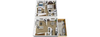 A set of four images showing different layouts of a house.