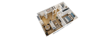 a floor plan of a home with a bedroom and a dining room