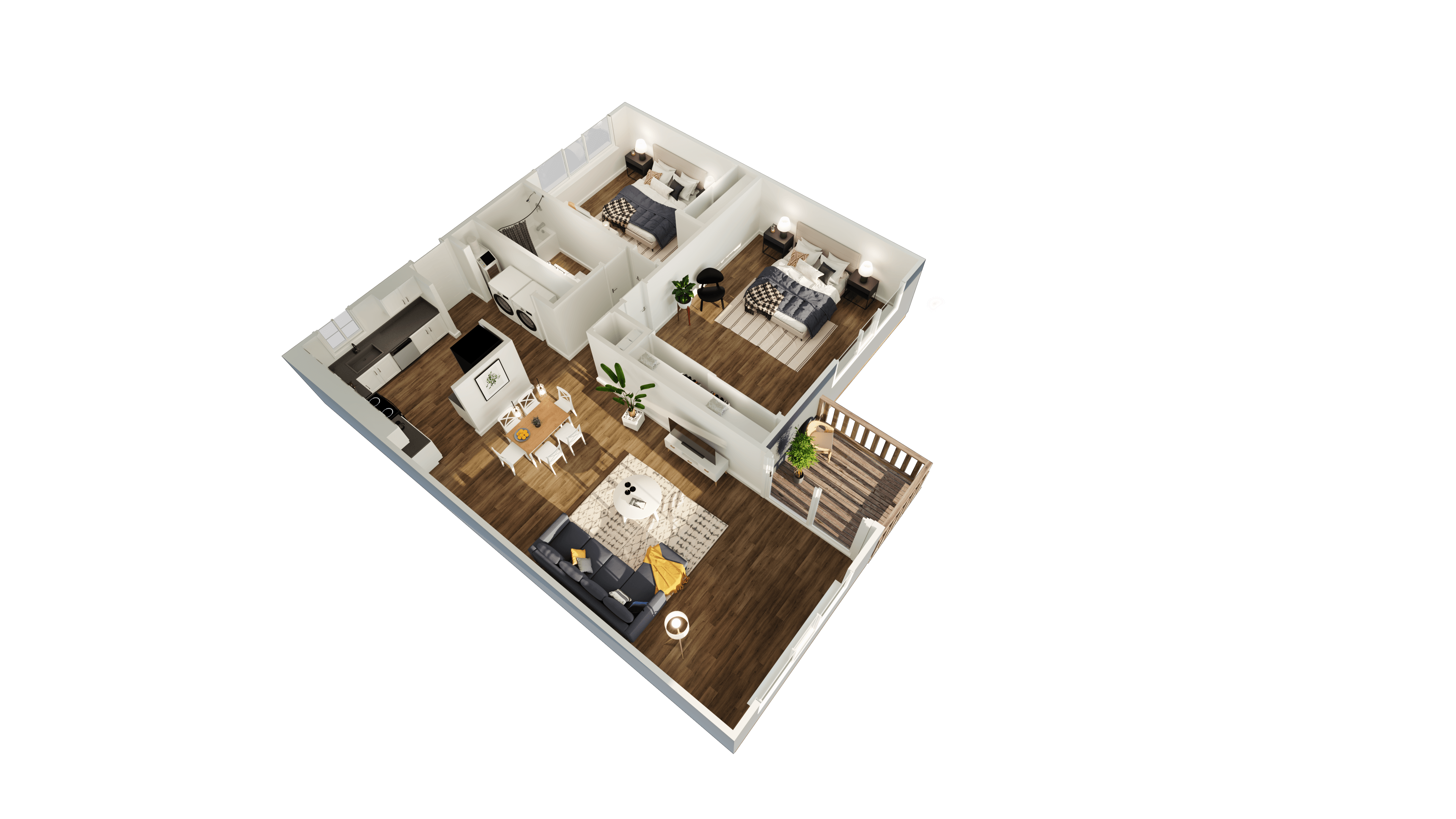 a floor plan of a house with a bedroom and a living room