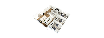 a floor plan of a house with a bedroom and a living room