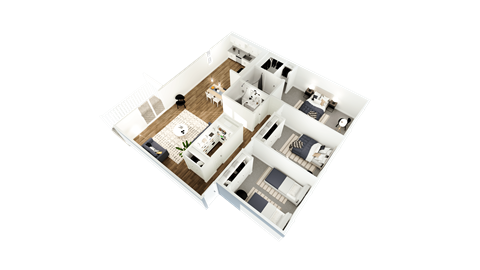 a floor plan of a house with a bedroom and a living room