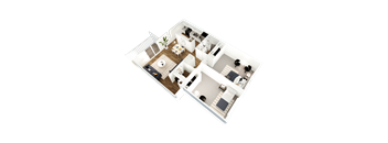 a floor plan of a house with a bedroom and a living room