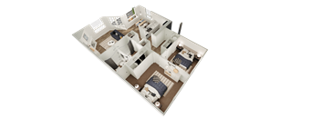 a 3d floor plan of a house