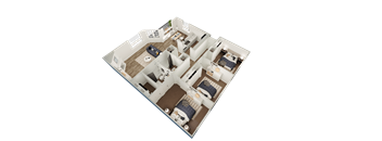 a 3d floor plan of a house