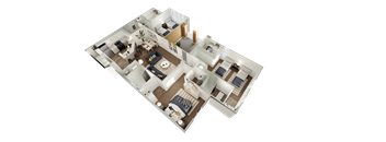 a 3d floor plan of a house