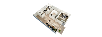 a 3d floor plan of a house