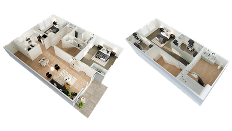 two floor plans of a house