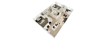 a floor plan of a house with bedrooms and a living room
