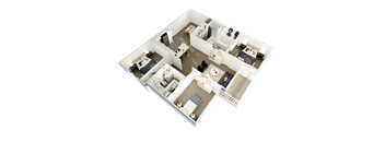 a floor plan of a house with a bedroom and a living room