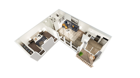 the bedrooms of the apartments are spacious and have an open floor plan
