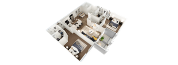 a 3d floor plan of a house