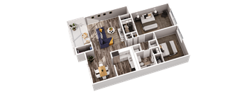 a 3 bedroom house plan with a bathroom and a living room