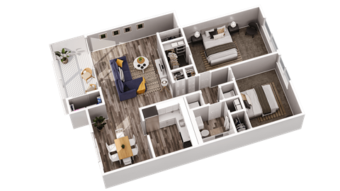 a 3 bedroom house plan with a bathroom and a living room