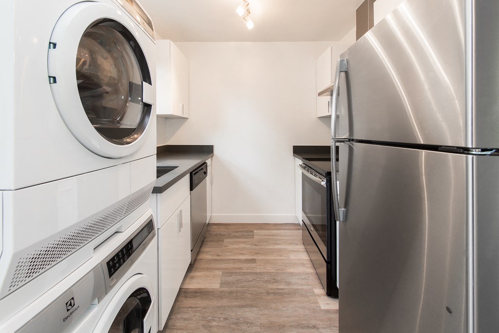 a washer and dryer in a laundry room