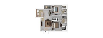 a typical floor plan of a 1 bedroom apartment