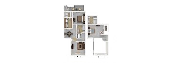 a floor plan of a house with a bedroom and a living room