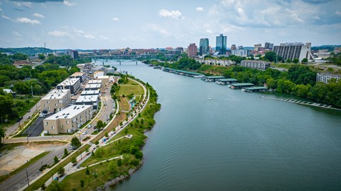 a view of the city from the top of a skyscraper