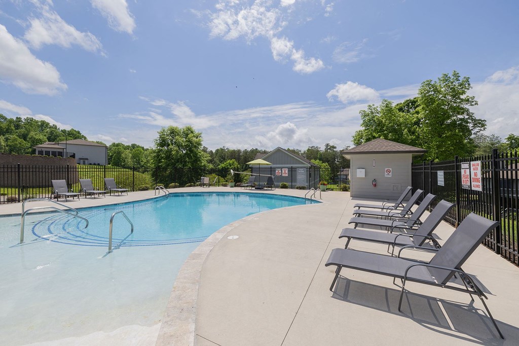 our apartments have a resort style pool with lounge chairs