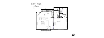 a floor plan of a bedroom apartment