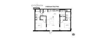 a floor plan of a bedroom apartment