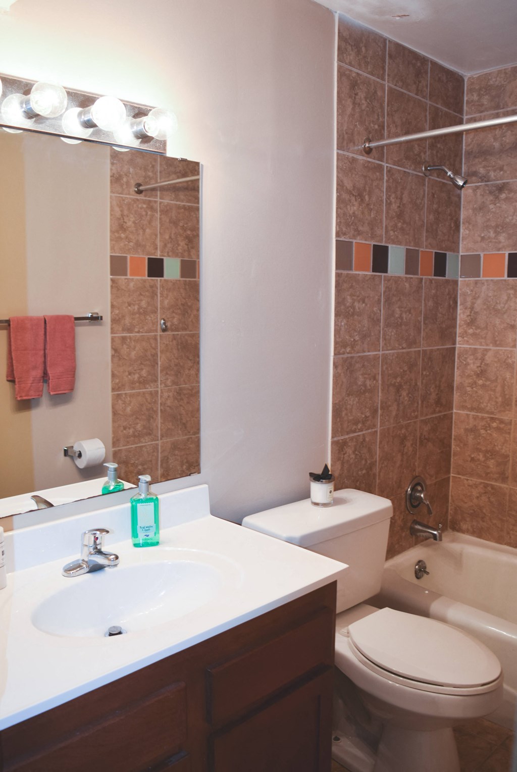 a bathroom with a sink and a toilet and a shower