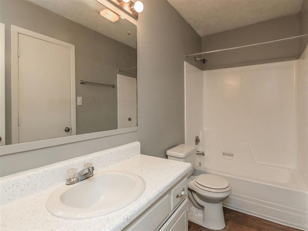 a bathroom with a sink toilet and a mirror