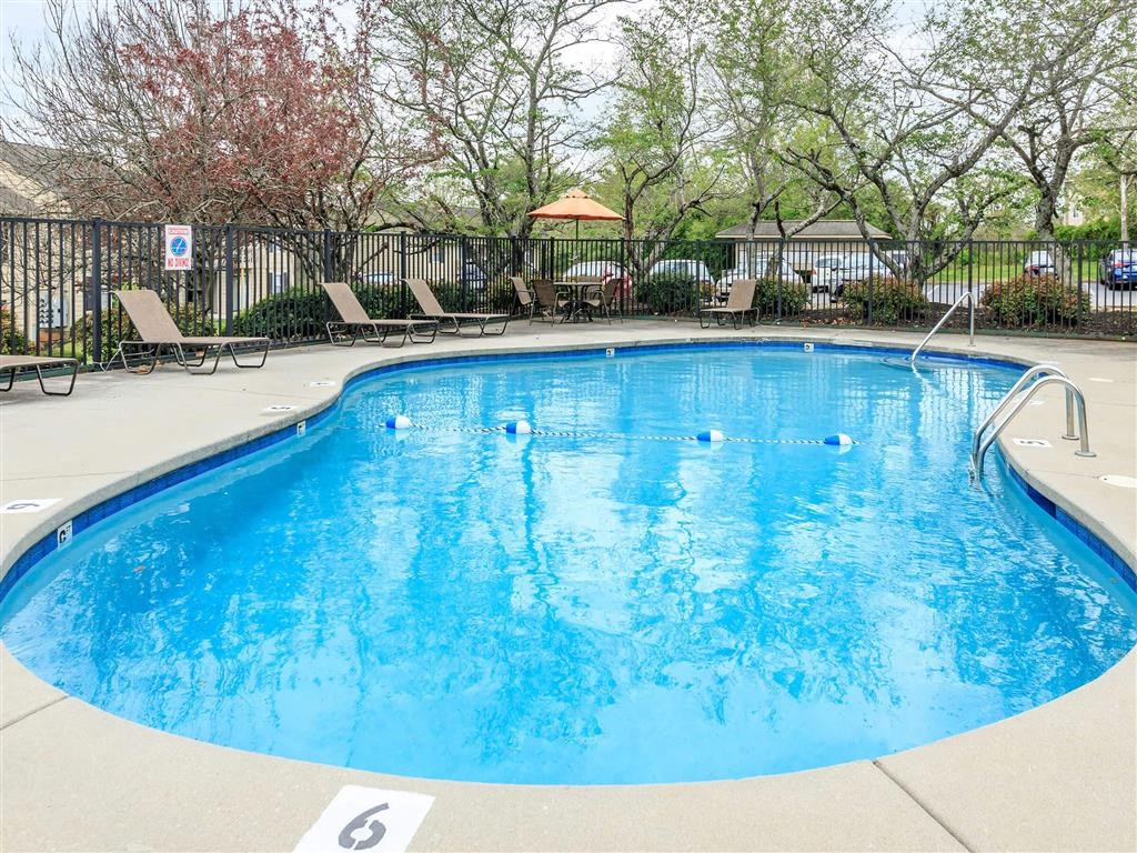 the swimming pool at the apartments for rent