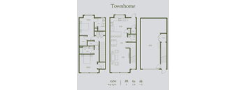 floor plan of the first and second floors of a town house