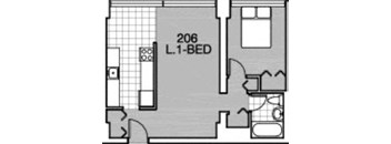 a floor plan of a bedroom apartment