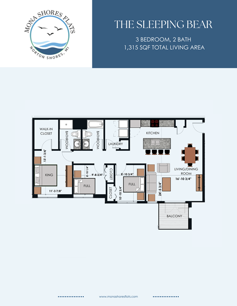 A floor plan for a Mona Shores property called The Sleeping Bear.