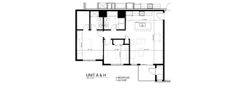 2 bedroom 1,043 SF (2&3)