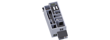 a 3d rendering of a modern apartment building