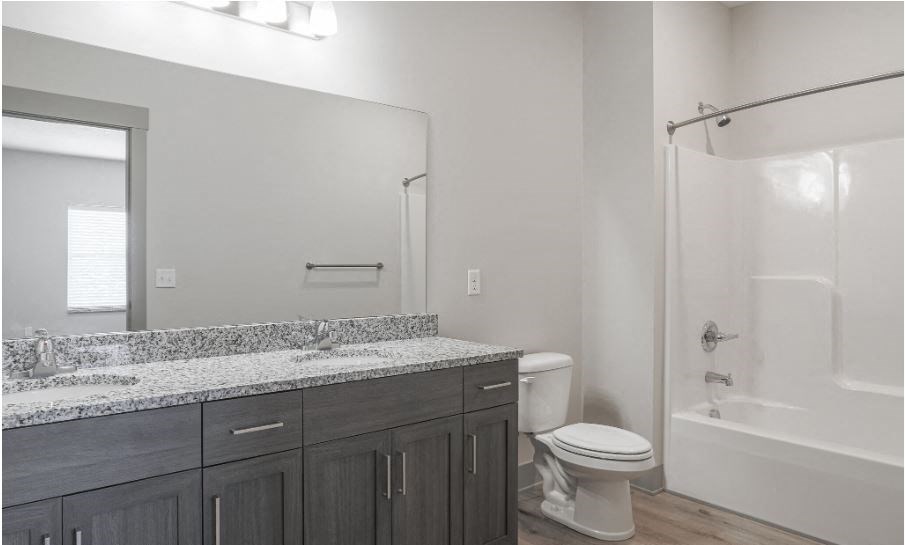 a bathroom with a toilet and a sink and a mirror