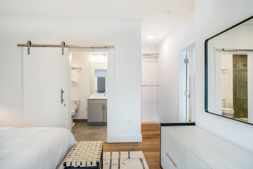 ULTA MODERN SPACE SAVING BARN DOOR TO BATHROOM
