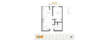 a floor plan of a home with a bedroom and a living room