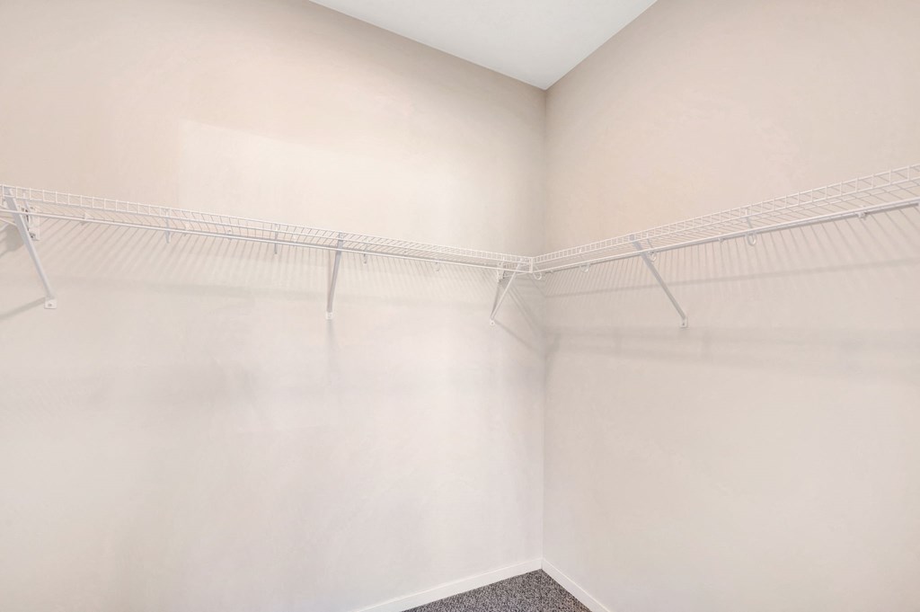 the spacious closet in the second bedroom of our one bedroom apartment atrium