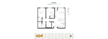 a floor plan of a house with a bedroom and a living room