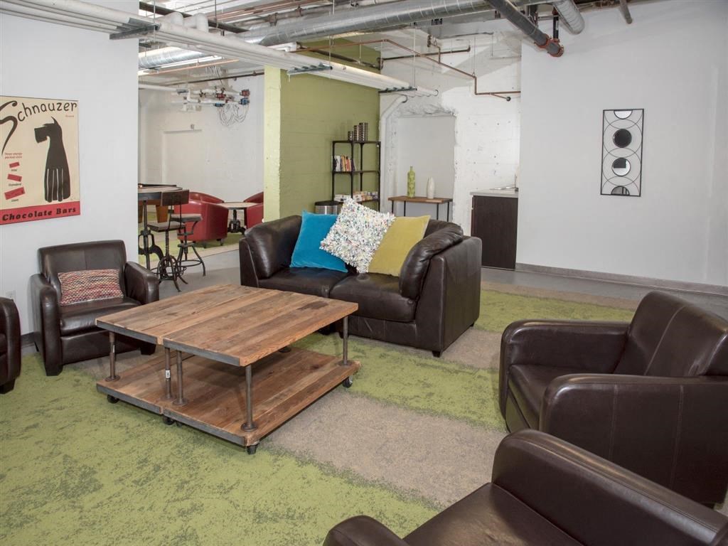 resident lounge with couch and coffee table