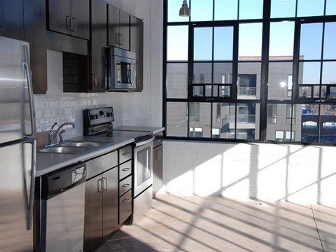 kitchen with huge sunny window